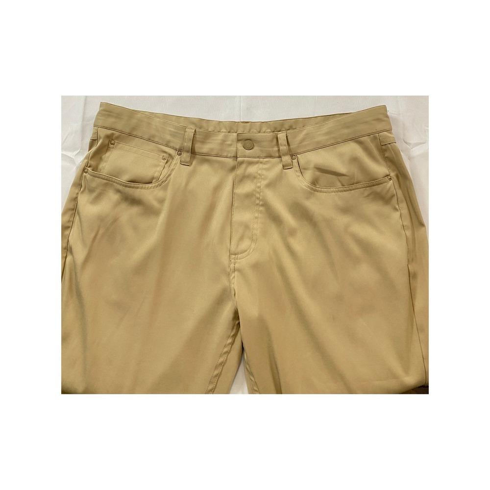 Brooks Brothers Mens 36x32 Performance 5-Pocket Pants Khaki Tan Stretch Straight - Picture 5 of 16